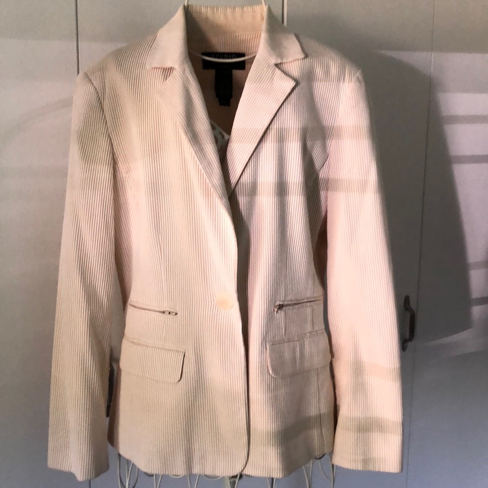 Seersucker Jacket  Studio by Liz Claiborne Beige 8
